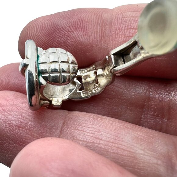 Vintage Hermes Paris Buckle Earrings Sterling Silver Clip Rare - Picture 3 of 3